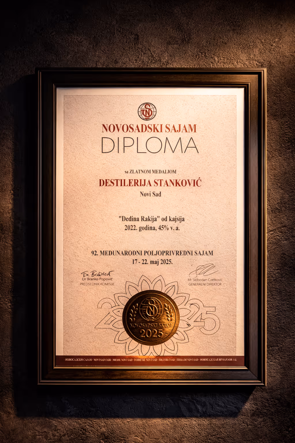 Kajsija rakija – zlatna medalja 2025