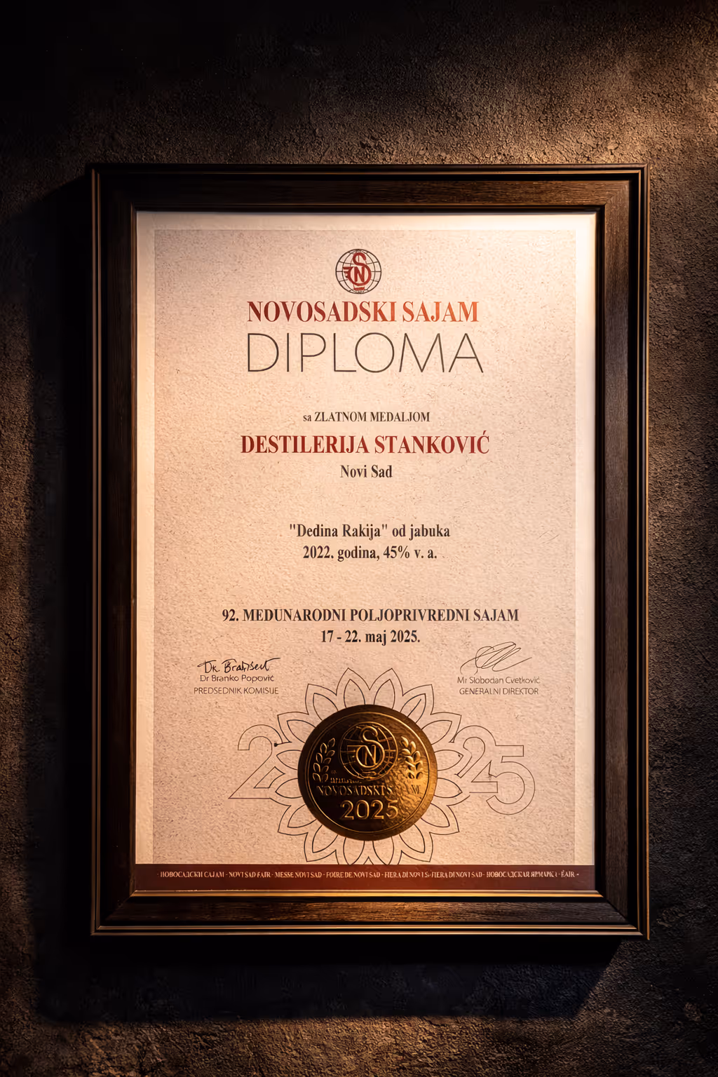 Jabuka rakija – zlatna medalja 2025
